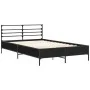 Bettgestell aus Holzwerkstoff und schwarzem Metall, 120 x 190 cm von vidaXL, Betten und Lattenroste - Ref: Foro24-3280067, Pr...