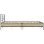 Sonoma oak metal engineered wood bed frame 140x190 cm by vidaXL, Beds and slatted bases - Ref: Foro24-3280078, Price: 132,80 ...