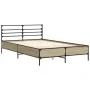 Bettgestell aus Sonoma-Eiche-Metallwerkstoff, 135 x 190 cm von vidaXL, Betten und Lattenroste - Ref: Foro24-3280073, Preis: 1...