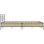 Bettgestell aus Sonoma-Eiche-Metallwerkstoff, 135 x 190 cm von vidaXL, Betten und Lattenroste - Ref: Foro24-3280073, Preis: 1...