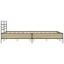 Estructura cama madera ingeniería metal roble Sonoma 135x190 cm de vidaXL, Camas y somieres - Ref: Foro24-3280073, Precio: 13...