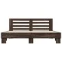 Estructura cama madera ingeniería metal marrón roble 200x200 cm de vidaXL, Camas y somieres - Ref: Foro24-3280086, Precio: 16...