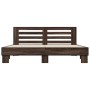 Oak brown metal engineered wood bed frame 200x200 cm by vidaXL, Beds and slatted bases - Ref: Foro24-3280086, Price: 167,96 €...