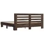 Estructura cama madera ingeniería metal marrón roble 200x200 cm de vidaXL, Camas y somieres - Ref: Foro24-3280086, Precio: 16...