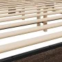 Estructura cama madera ingeniería metal marrón roble 200x200 cm de vidaXL, Camas y somieres - Ref: Foro24-3280086, Precio: 16...