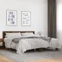 Engineered wood bed frame metal smoked oak 200x200cm by vidaXL, Beds and slatted bases - Ref: Foro24-3280084, Price: 160,28 €...