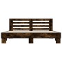 Engineered wood bed frame metal smoked oak 200x200cm by vidaXL, Beds and slatted bases - Ref: Foro24-3280084, Price: 162,22 €...