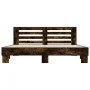 Engineered wood bed frame metal smoked oak 200x200cm by vidaXL, Beds and slatted bases - Ref: Foro24-3280084, Price: 160,28 €...