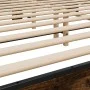 Engineered wood bed frame metal smoked oak 200x200cm by vidaXL, Beds and slatted bases - Ref: Foro24-3280084, Price: 160,28 €...