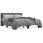 Oak brown metal engineered wood bed frame 150x200 cm by vidaXL, Beds and slatted bases - Ref: Foro24-3280101, Price: 151,59 €...