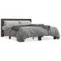 Oak brown metal engineered wood bed frame 150x200 cm by vidaXL, Beds and slatted bases - Ref: Foro24-3280101, Price: 149,76 €...