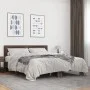 Oak brown metal engineered wood bed frame 150x200 cm by vidaXL, Beds and slatted bases - Ref: Foro24-3280101, Price: 149,76 €...