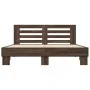 Oak brown metal engineered wood bed frame 150x200 cm by vidaXL, Beds and slatted bases - Ref: Foro24-3280101, Price: 149,76 €...