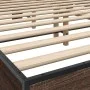 Oak brown metal engineered wood bed frame 150x200 cm by vidaXL, Beds and slatted bases - Ref: Foro24-3280101, Price: 149,76 €...