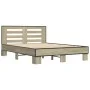 Sonoma oak metal engineered wood bed frame 140x200 cm by vidaXL, Beds and slatted bases - Ref: Foro24-3280103, Price: 142,50 ...