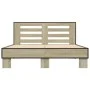 Sonoma oak metal engineered wood bed frame 140x200 cm by vidaXL, Beds and slatted bases - Ref: Foro24-3280103, Price: 142,50 ...