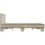 Sonoma oak metal engineered wood bed frame 140x200 cm by vidaXL, Beds and slatted bases - Ref: Foro24-3280103, Price: 142,50 ...