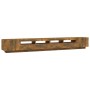 Set de muebles TV con LEDS 3 pzas contrachapada roble ahumado