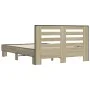 Sonoma oak metal engineered wood bed frame 140x200 cm by vidaXL, Beds and slatted bases - Ref: Foro24-3280103, Price: 142,50 ...