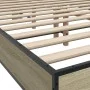 Sonoma oak metal engineered wood bed frame 140x200 cm by vidaXL, Beds and slatted bases - Ref: Foro24-3280103, Price: 142,50 ...