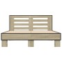 Sonoma oak metal engineered wood bed frame 120x200 cm by vidaXL, Beds and slatted bases - Ref: Foro24-3280108, Price: 140,49 ...