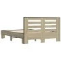 Estructura cama madera ingeniería metal roble Sonoma 120x200 cm de vidaXL, Camas y somieres - Ref: Foro24-3280108, Precio: 13...
