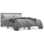 Sonoma gray metal engineered wood bed frame 120x190 cm by vidaXL, Beds and slatted bases - Ref: Foro24-3280120, Price: 140,71...