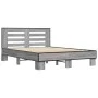 Sonoma gray metal engineered wood bed frame 120x190 cm by vidaXL, Beds and slatted bases - Ref: Foro24-3280120, Price: 140,71...