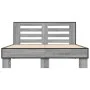 Sonoma gray metal engineered wood bed frame 120x190 cm by vidaXL, Beds and slatted bases - Ref: Foro24-3280120, Price: 140,71...