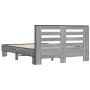 Sonoma gray metal engineered wood bed frame 120x190 cm by vidaXL, Beds and slatted bases - Ref: Foro24-3280120, Price: 140,71...