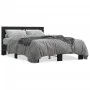 Bettgestell aus Holzwerkstoff und schwarzem Metall, 135 x 190 cm von vidaXL, Betten und Lattenroste - Ref: Foro24-3280122, Pr...