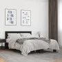 Engineered wood and black metal bed frame 135x190cm by vidaXL, Beds and slatted bases - Ref: Foro24-3280122, Price: 144,81 €,...