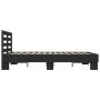 Engineered wood and black metal bed frame 135x190cm by vidaXL, Beds and slatted bases - Ref: Foro24-3280122, Price: 144,81 €,...