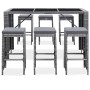 Garden bar table and chairs 7 pieces with gray synthetic rattan cushions by vidaXL, Garden sets - Ref: Foro24-49561, Price: 4...