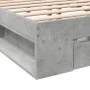 Cama con cajones madera ingeniería gris hormigón 200x200 cm de vidaXL, Camas y somieres - Ref: Foro24-3280723, Precio: 185,34...