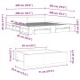 Cama con cajones madera ingeniería gris hormigón 200x200 cm de vidaXL, Camas y somieres - Ref: Foro24-3280723, Precio: 187,78...