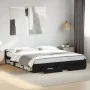 Black engineered wood bed frame with drawers 180x200 cm by vidaXL, Beds and slatted bases - Ref: Foro24-3280728, Price: 188,0...