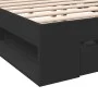 Black engineered wood bed frame with drawers 180x200 cm by vidaXL, Beds and slatted bases - Ref: Foro24-3280728, Price: 188,0...