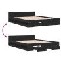 Black engineered wood bed frame with drawers 160x200 cm by vidaXL, Beds and slatted bases - Ref: Foro24-3280735, Price: 183,2...