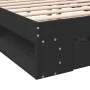 Black engineered wood bed frame with drawers 160x200 cm by vidaXL, Beds and slatted bases - Ref: Foro24-3280735, Price: 179,4...
