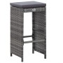 Garten-Bartisch und Stühle 7-teilig mit grauen synthetischen Rattankissen von vidaXL, Gartensets - Ref: Foro24-49561, Preis: ...
