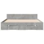 Concrete gray engineered wood bed with drawers 160x200 cm by vidaXL, Beds and slatted bases - Ref: Foro24-3280737, Price: 185...