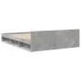 Concrete gray engineered wood bed with drawers 160x200 cm by vidaXL, Beds and slatted bases - Ref: Foro24-3280737, Price: 185...