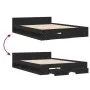 Estructura cama con cajones madera ingeniería negra 150x200 cm de vidaXL, Camas y somieres - Ref: Foro24-3280742, Precio: 164...