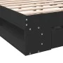 Estructura cama con cajones madera ingeniería negra 150x200 cm de vidaXL, Camas y somieres - Ref: Foro24-3280742, Precio: 164...