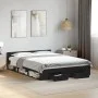 Black engineered wood bed with drawers 140x200 cm by vidaXL, Beds and slatted bases - Ref: Foro24-3280749, Price: 194,13 €, D...