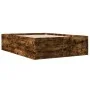 Smoked oak engineered wood bed frame 135x190cm by vidaXL, Beds and slatted bases - Ref: Foro24-3280948, Price: 136,58 €, Disc...
