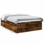 Smoked oak engineered wood bed frame 120x190cm by vidaXL, Beds and slatted bases - Ref: Foro24-3280955, Price: 133,25 €, Disc...