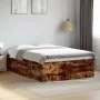 Smoked oak engineered wood bed frame 120x190cm by vidaXL, Beds and slatted bases - Ref: Foro24-3280955, Price: 133,25 €, Disc...