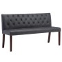 Banco de piel de ante artificial gris 148,5 cm de vidaXL, Bancos para recibidores y almacenamiento - Ref: Foro24-288572, Prec...